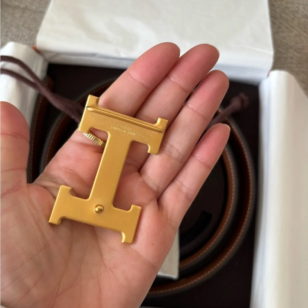 Hermes Gold Buckle Brown Belt - Picture 3 of 9